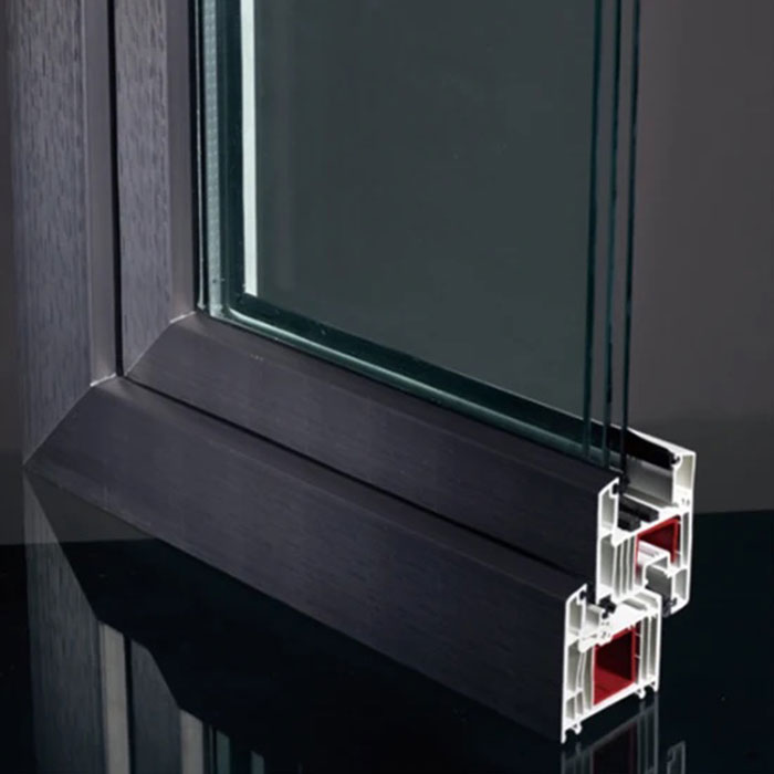Ventana de PVC laminado de perfil UPVC con certificado CE