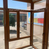 Costo de ventanas de doble acristalamiento de vidrio de puerta de UPVC barato gris