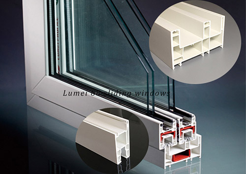 Perfiles UPVC de puerta corrediza de PVC con ventana de 88 mm