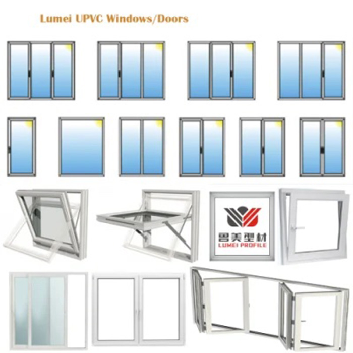 Perfiles de marco de ventana de UPVC Perfil de ventana de PVC